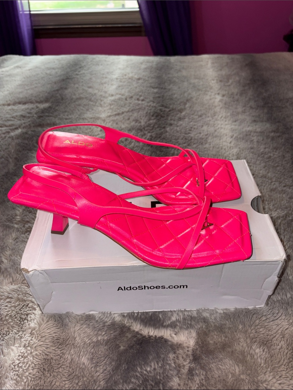ALDO Quilted Hot Pink Heeled
Sandals 🌷 - Picture 2 of 7